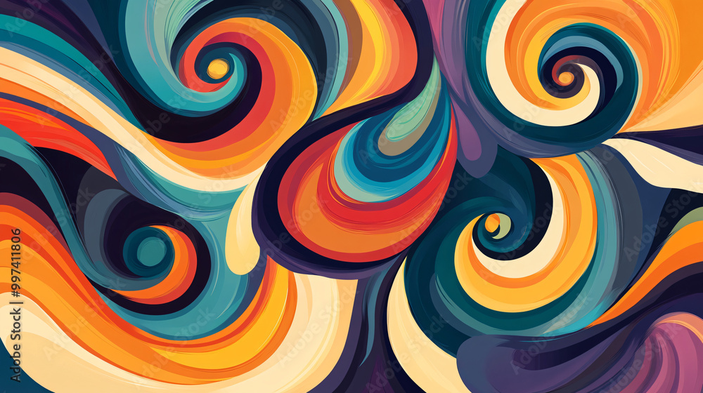 An illustration of a bold abstract swirl pattern with contrasting color highlights. An illustration of a bold abstract swirl pattern with contrasting color highlights.