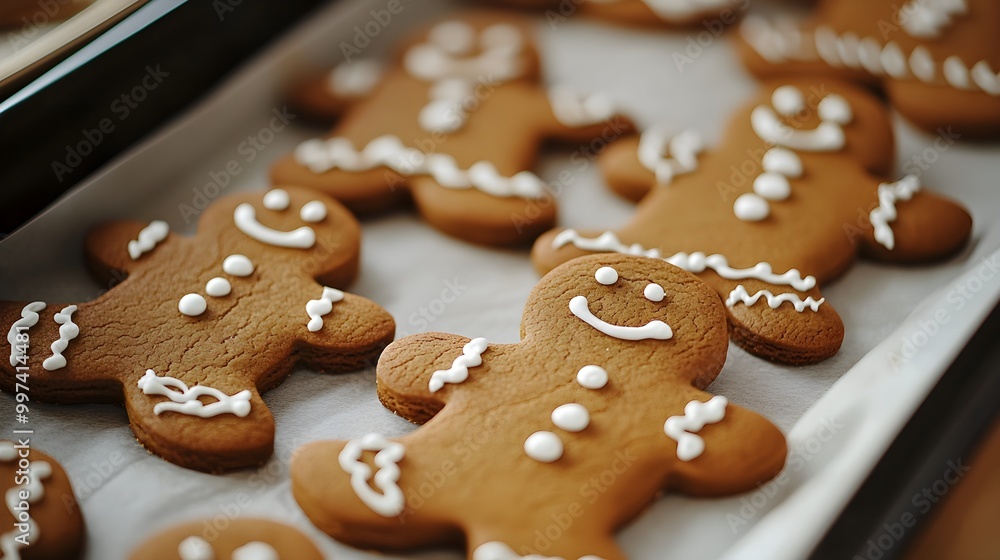 Christmas gingerbread cookies process of baking and decorating gingerbread men Christmas gingerbread cookies process of baking and decorating gingerbread men