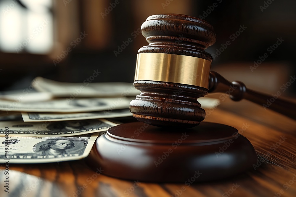 scene with a judge's gavel placed on an open law book : Generative AI scene with a judge's gavel placed on an open law book : Generative AI