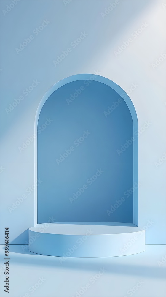 Sleek Blue Podium with Modern Design Sleek Blue Podium with Modern Design