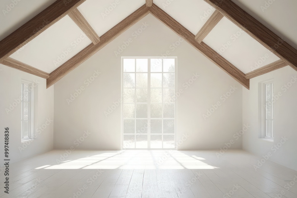 Fototapeta premium Bright Minimalist Room with Natural Light