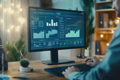 Professional Financial Data Analysis on Computer Screen