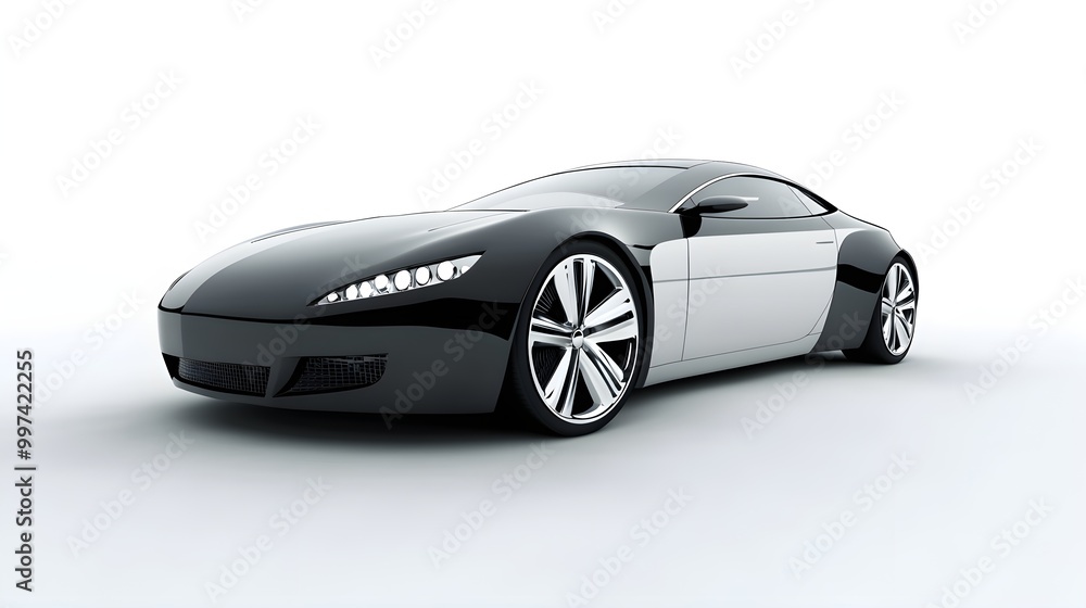 Sleek Modern Car Parked on Smooth Surface Sleek Modern Car Parked on Smooth Surface