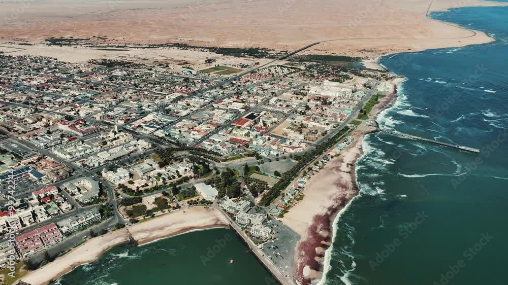 Aerial view of the town Swakopmund in Namibia,Africa Aerial view of the town Swakopmund in Namibia,Africa