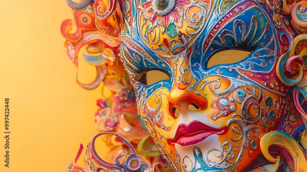 Colorful Carnival Mask Close-Up Detail Colorful Carnival Mask Close-Up Detail