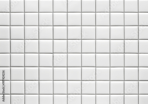 Background material made of square white ceramic tiles