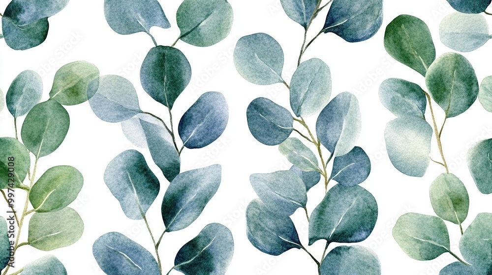 Watercolor leaves pattern on a white background. Watercolor leaves pattern on a white background.