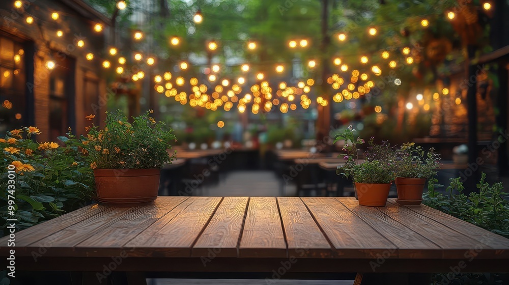 Enchanted Garden Terrace: String Lights Illuminating a Cozy Outdoor Oasis Enchanted Garden Terrace: String Lights Illuminating a Cozy Outdoor Oasis