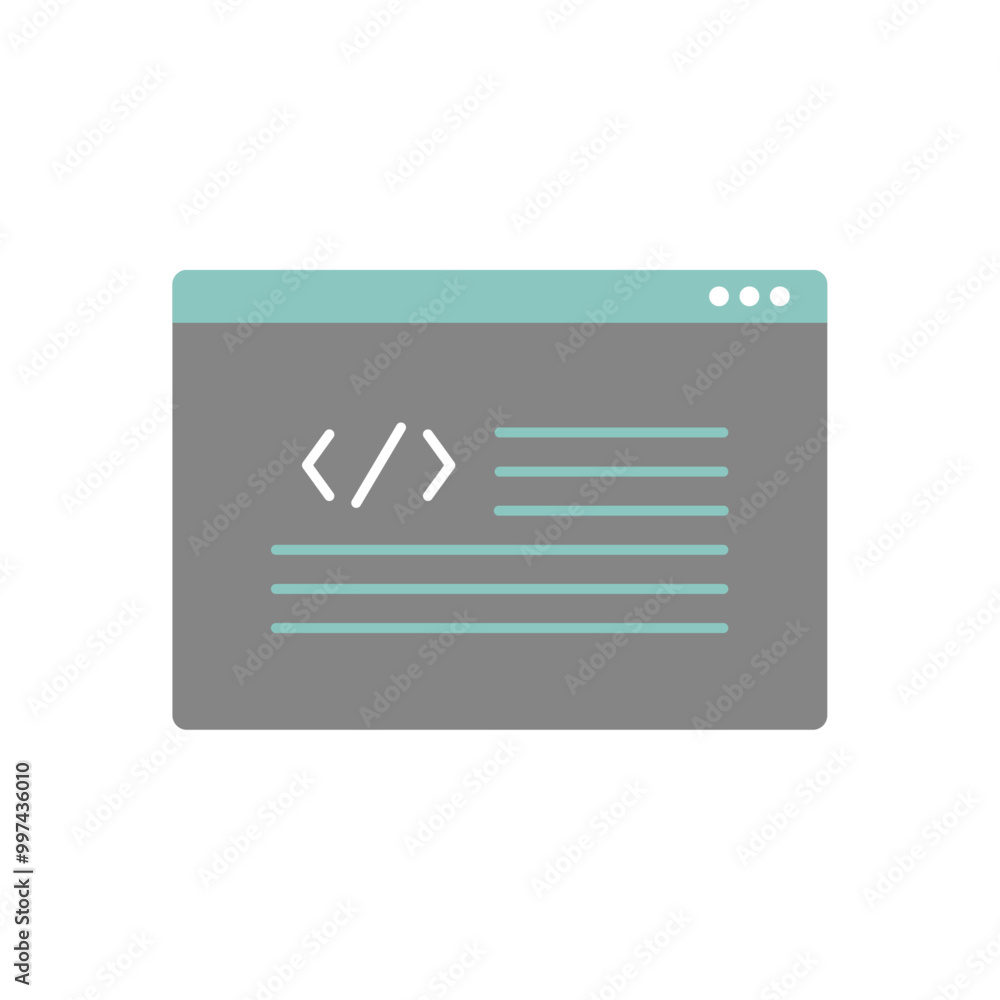 Webブラウザに表示されたプログラムコードのベクターアイコン Webブラウザに表示されたプログラムコードのベクターアイコン
