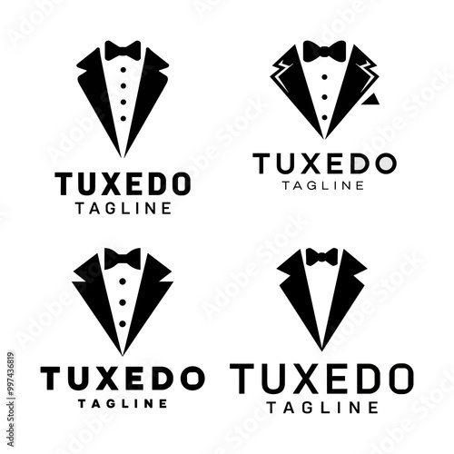 man tuxedo logo vector