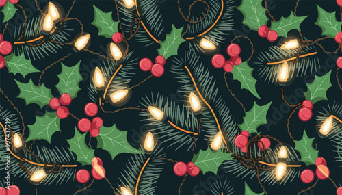 Seamless Christmas fabric pattern