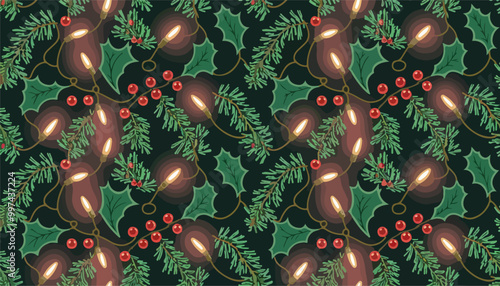 Seamless Christmas fabric pattern