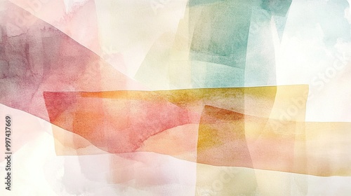 Abstract watercolor design with soft colors.