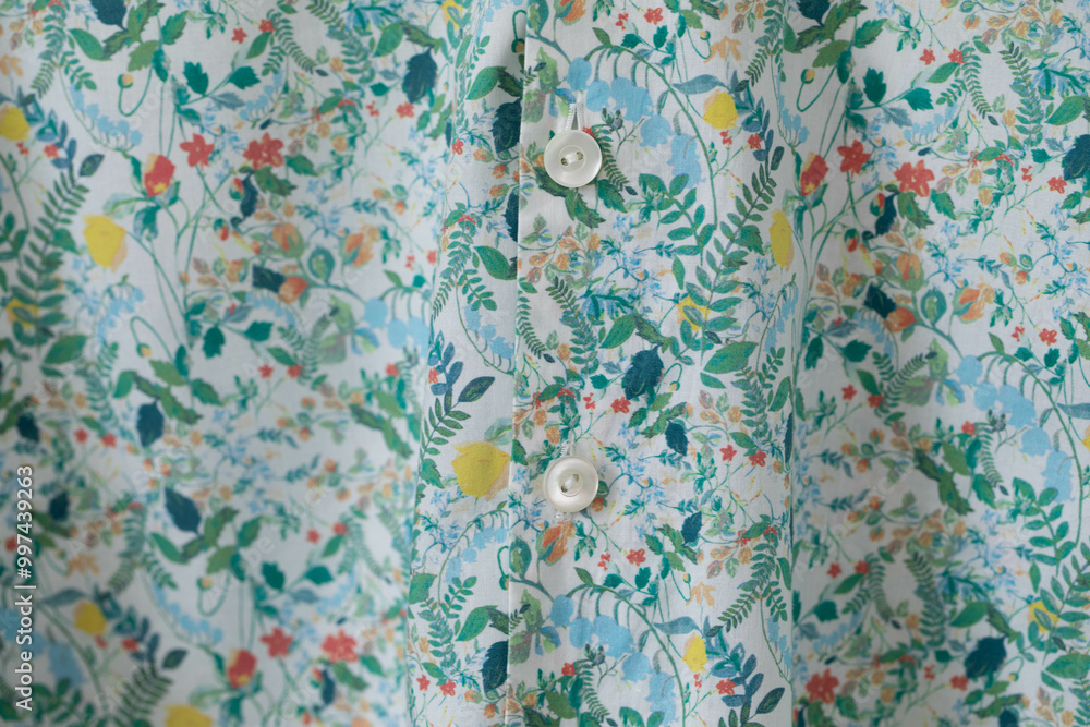 floral ornament and print on fabric. floral ornament and print on fabric.