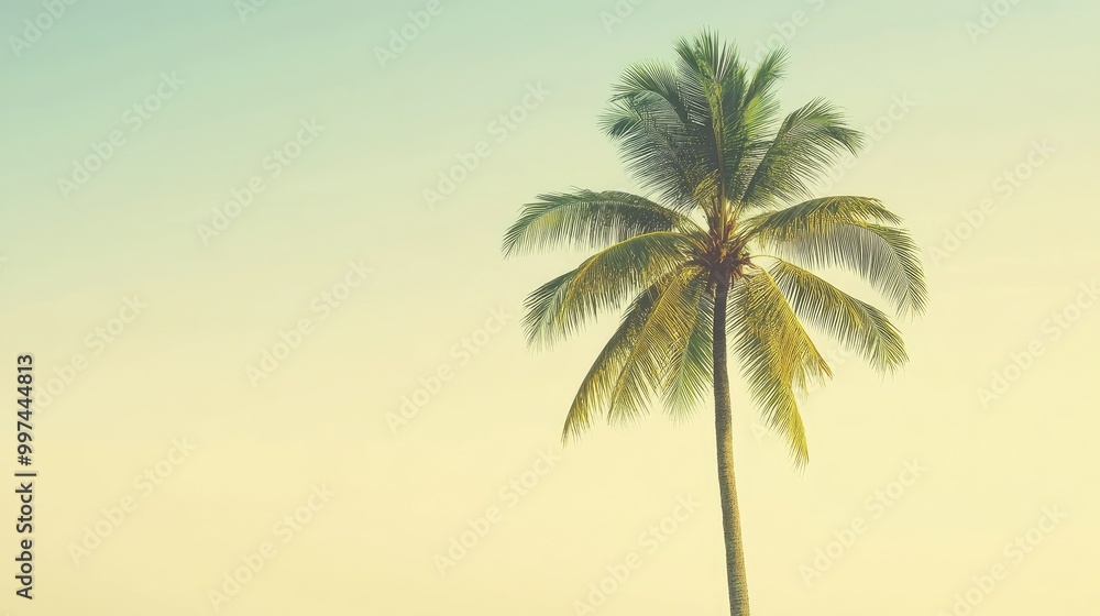 Obraz premium a tropical coconut tree, minimal