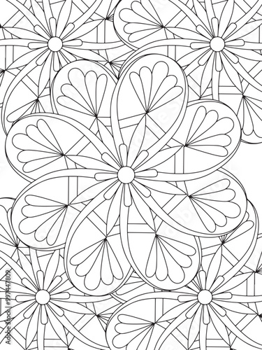 Wallpaper Mural All these designs are hand-drawn and unique 
Flower Beautiful black and white illustration for adult coloring book,
This is a printable Beautiful Zentangle Coloring page for KDP Interior, POD products Torontodigital.ca