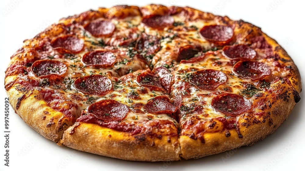 delicious slice of hot pizza oozing with stretchy cheese and topped with savory pepperoni isolated against a crisp white background showcasing its mouthwatering allure and inviting texture delicious slice of hot pizza oozing with stretchy cheese and topped with savory pepperoni isolated against a crisp white background showcasing its mouthwatering allure and inviting texture