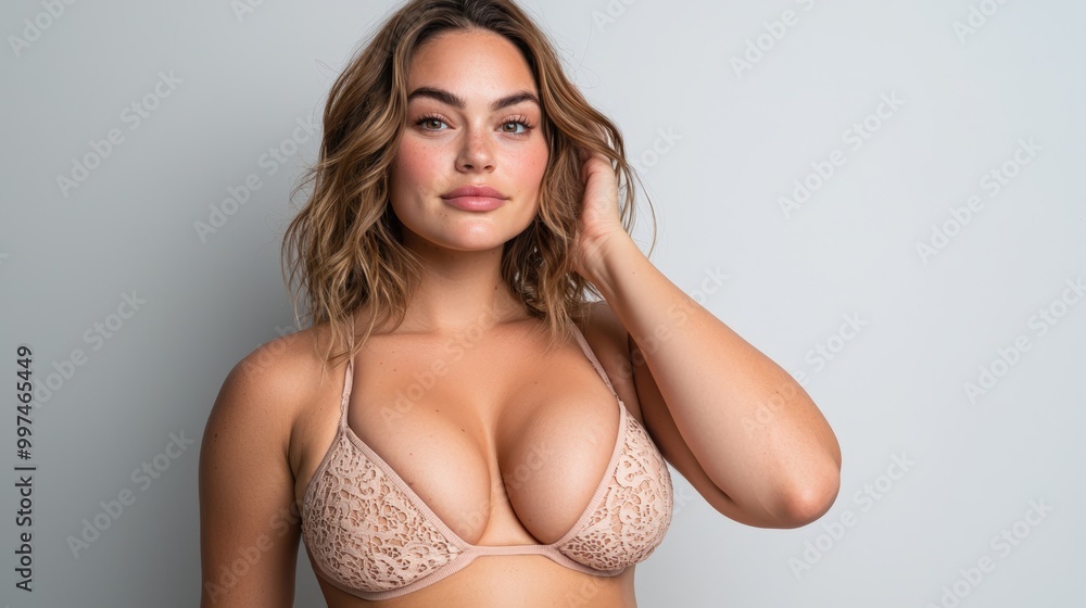 Fototapeta premium Beautiful woman in stylish lingerie portrait