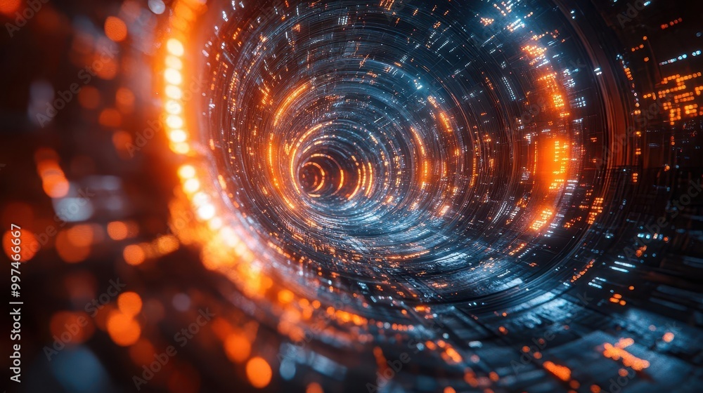 Cosmic Vortex: Digital Visualization of an Interstellar Wormhole with Swirling Energy Particles Cosmic Vortex: Digital Visualization of an Interstellar Wormhole with Swirling Energy Particles