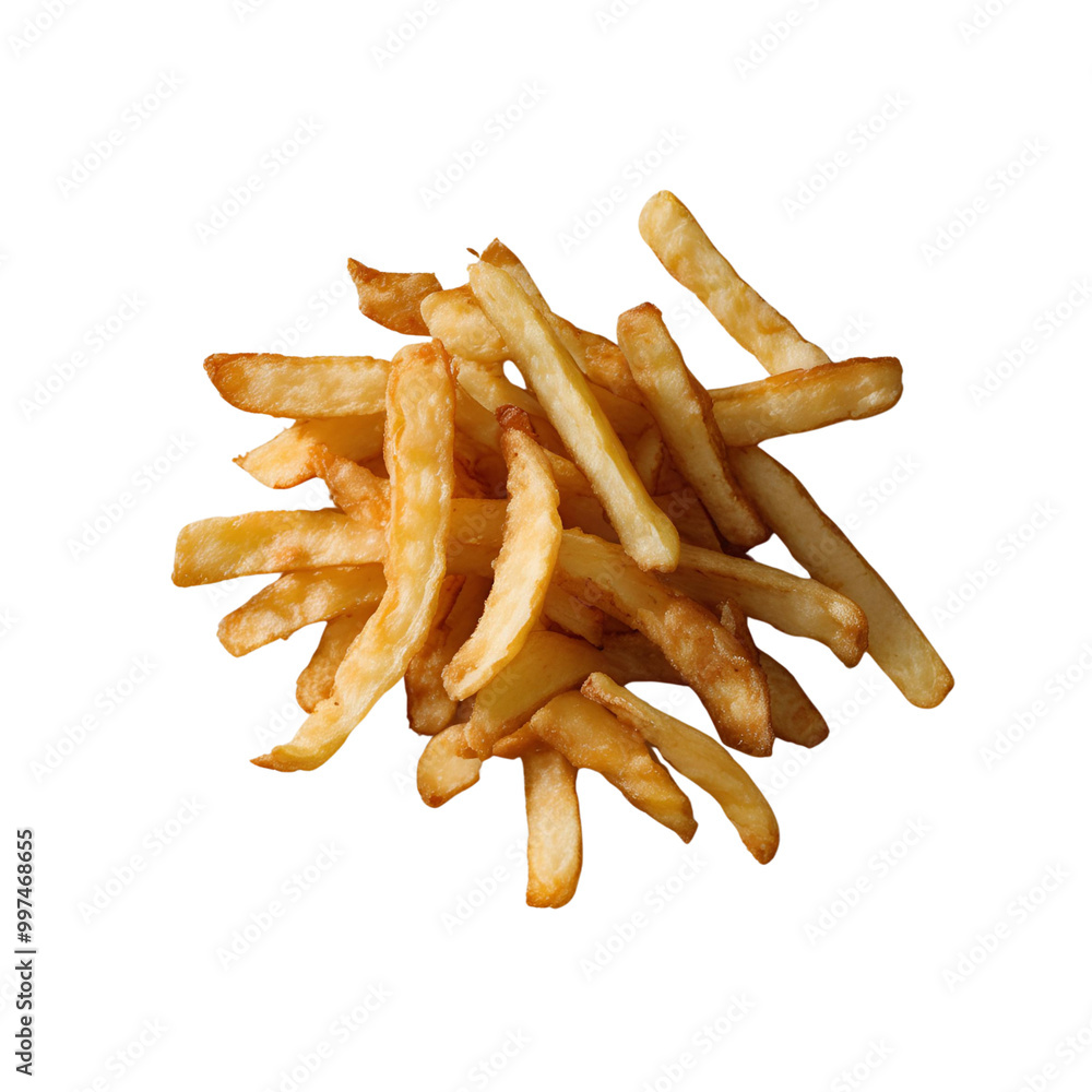 Crinkle-Cut Fries in closeup against a white background Crinkle-Cut Fries in closeup against a white background