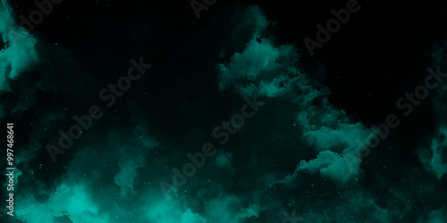 abstract cloud and vapor texture background. Black and blue smoke aquarelle smudge illustration smooth grungy smokey light pastel colors ink glow. Teal color powder explosion .	
