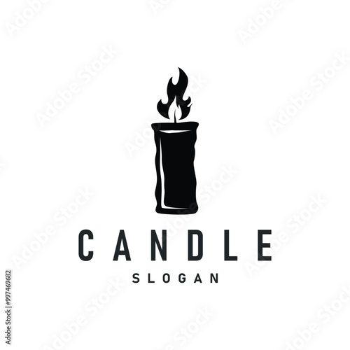 candle logo design concept template illustration simple traditional candle light