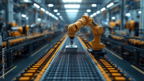 generative ai replaces manual labor in a modern workplace symbolized by an intelligent machine seamlessly completing tasks with precision and efficiency showcasing the future of work