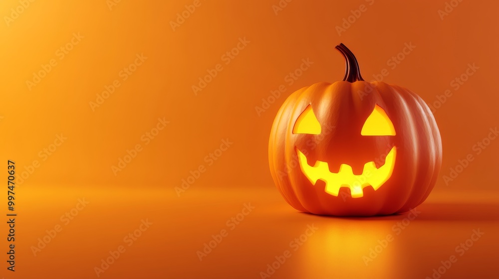 3D illustration holloween wallpaper with spooky pumpkin face, pumpkin lamp, orange background, illustration, happy holloween 3D illustration holloween wallpaper with spooky pumpkin face, pumpkin lamp, orange background, illustration, happy holloween