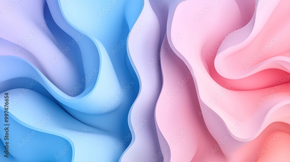 Obraz premium Soft waves of pastel colors creating a serene backdrop.