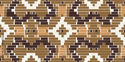Embroidery Abstract Geometric Pattern Wallpaperfolk Embroidery, Aztec Geometric Ornament Print. Design for Carpet, Wallpaper, Clothing, Wrapping, Fabric