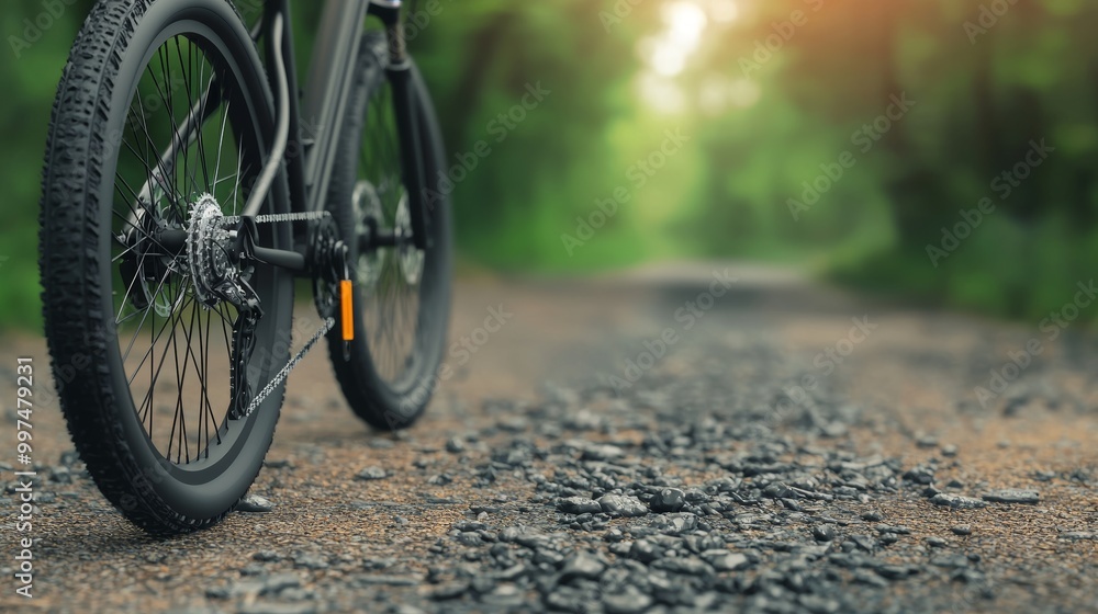 Electric Bike on Nature Trail for Eco-Friendly Travel Electric Bike on Nature Trail for Eco-Friendly Travel