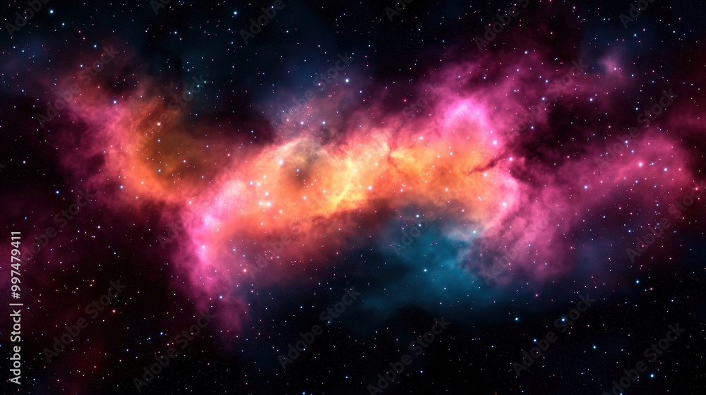 Fototapeta premium Colorful Galaxy Nebula with Stars Space Background