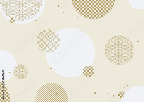 和風  円 グラフィック 背景素材