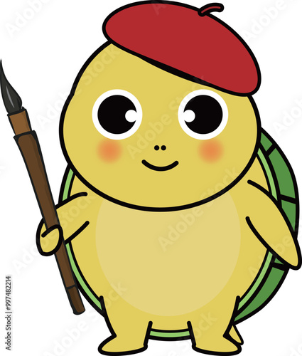 画家・漫画家の可愛い・ゆるい亀のキャラクターイラスト