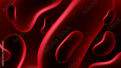 Abstract Red Fluid Shapes Vector Background