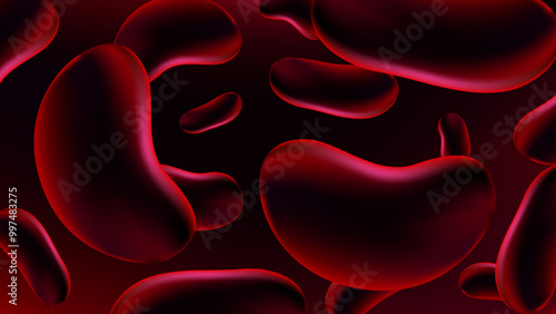 Abstract Red Fluid Shapes Vector Background