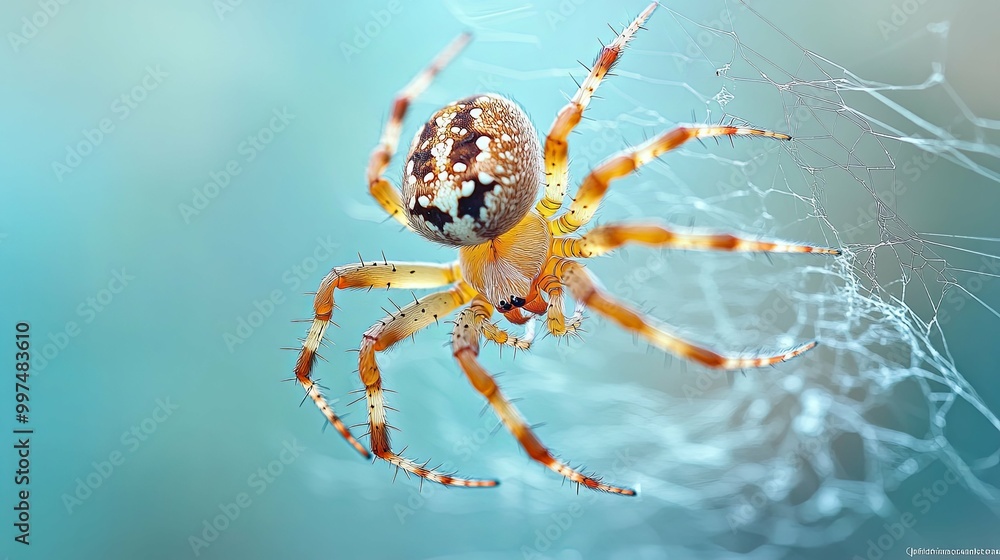 A Close-up of a Spider on its Web A Close-up of a Spider on its Web
