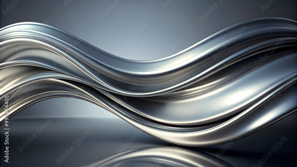 Smooth, abstract fluid design in a sleek platinum silver hue , elegant, modern, metallic, shiny, texture, smooth, flowing