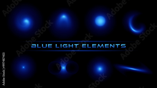 Blue Light Glow Elements Collection