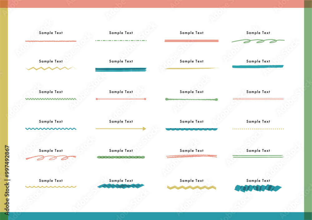 Fototapeta 手書きライン素材セット