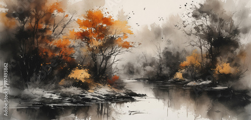 Autumnal River Scene