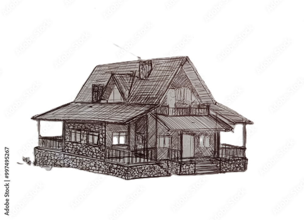 sketch of house sketch of house