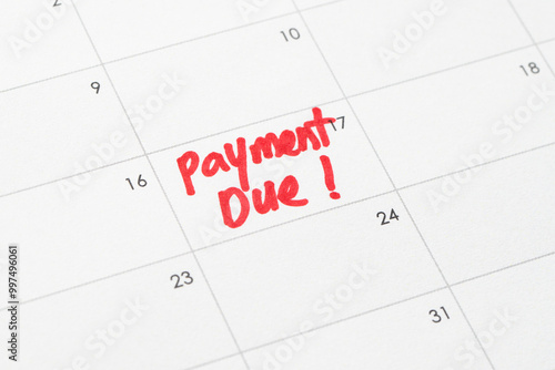 Reminder on the calendar of a due payment