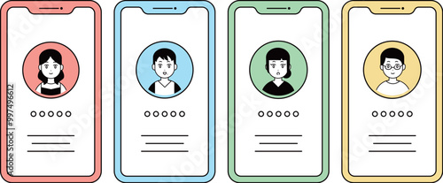 スマートフォン 連絡先 イラスト素材