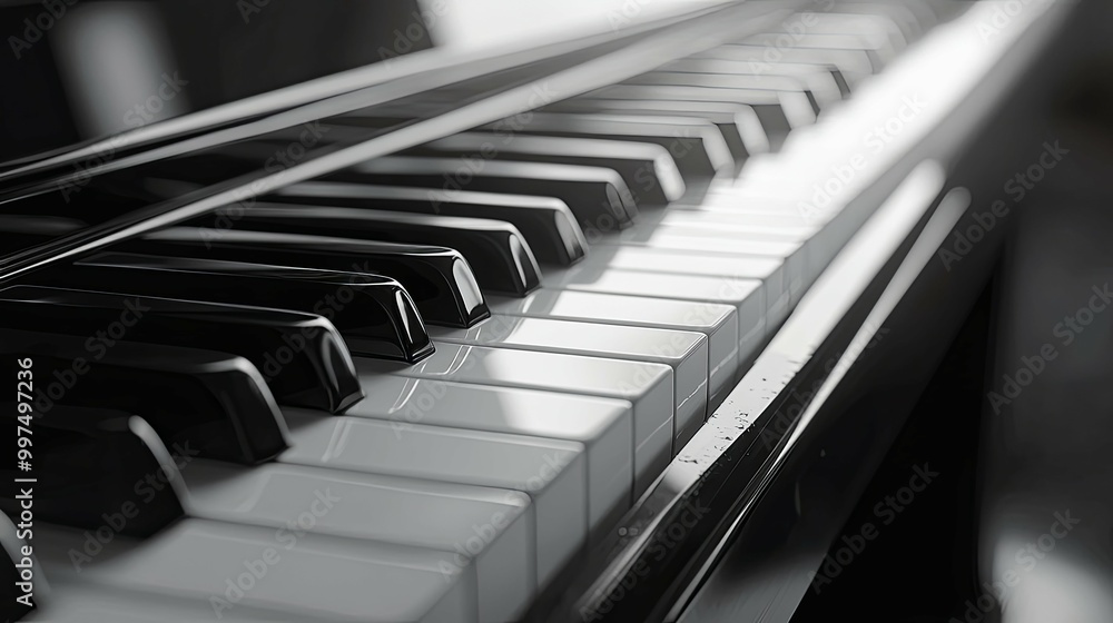 Close-up of Piano Keys in Black and White Close-up of Piano Keys in Black and White
