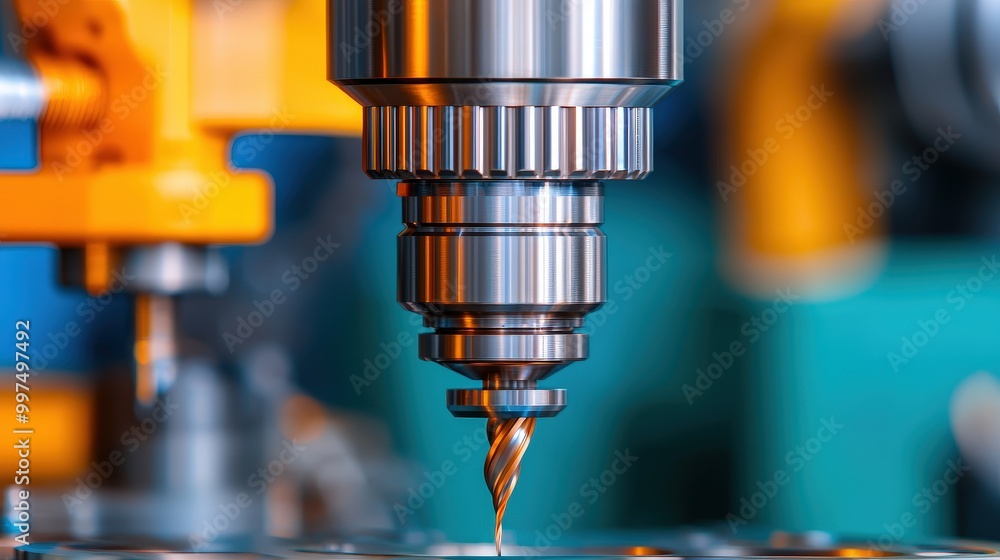 CNC Milling Machine Tool Closeup Precision Engineering Industrial Automation CNC Milling Machine Tool Closeup Precision Engineering Industrial Automation