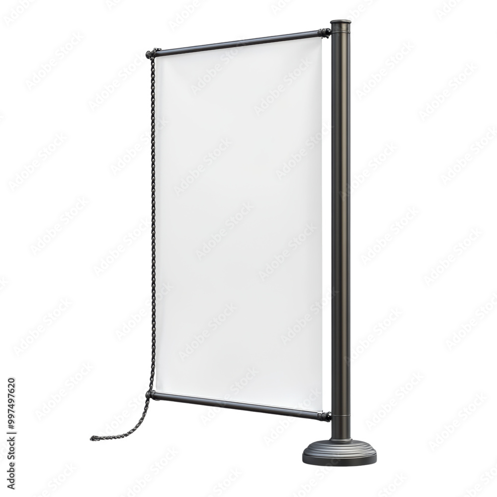 Editable street-side banner sign with pole and ropes. mockup, png, transparent background. Editable street-side banner sign with pole and ropes. mockup, png, transparent background.