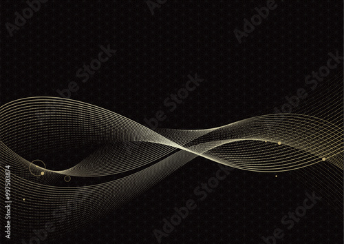 和風 ラインウェーブ グラフィック 背景素材