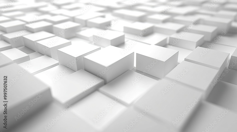 Abstract arrangement of white geometric blocks. Abstract arrangement of white geometric blocks.
