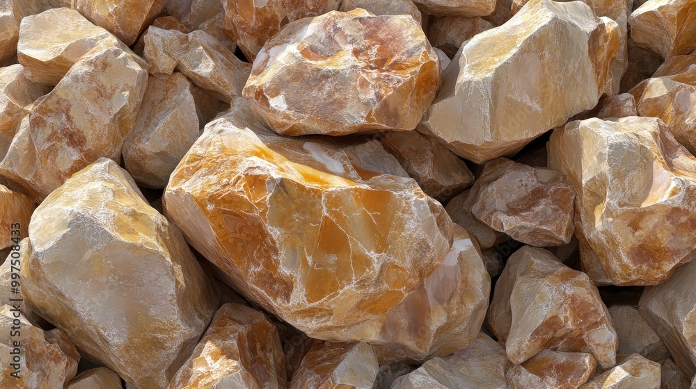 Natural collection of sedimentary rocks in earthy tones